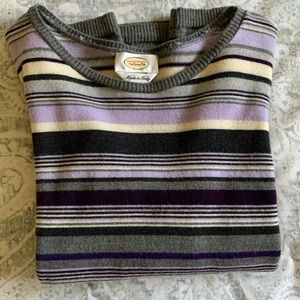 Talbots Large Lavender striped pullover sweater.